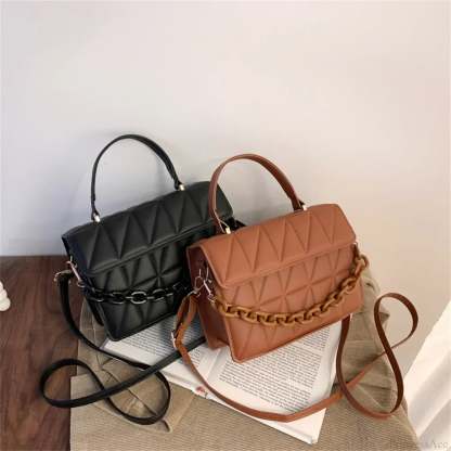 Fashion PU Leather Square Crossbody Handbag handbag-250126