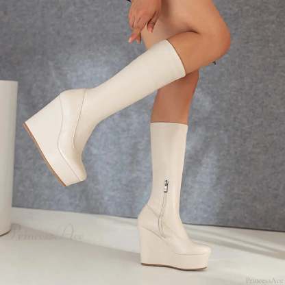 Platform Ramps Mid Calf Gothic Informal Boot