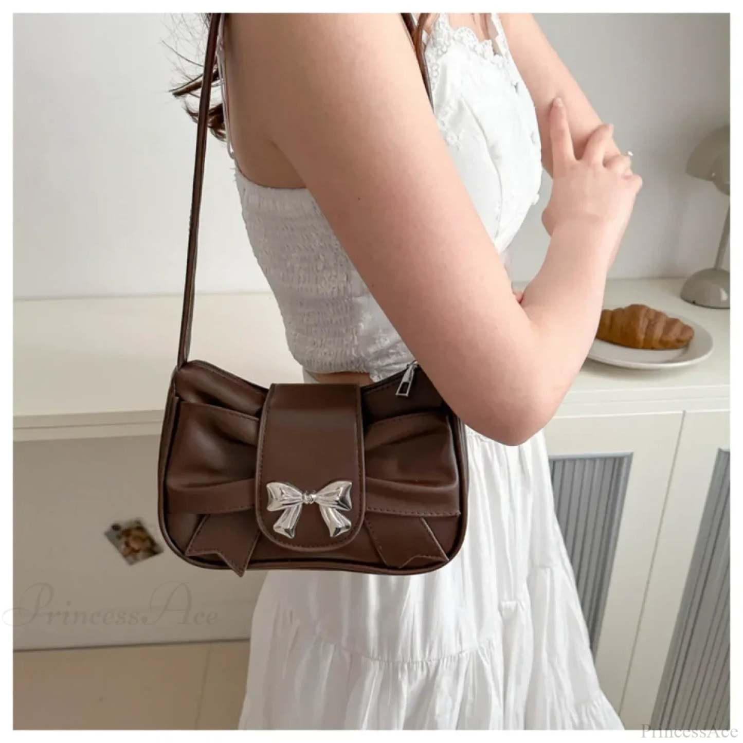 Pleated Korean Bow Shoulder Bag for Women shoulder-250126
