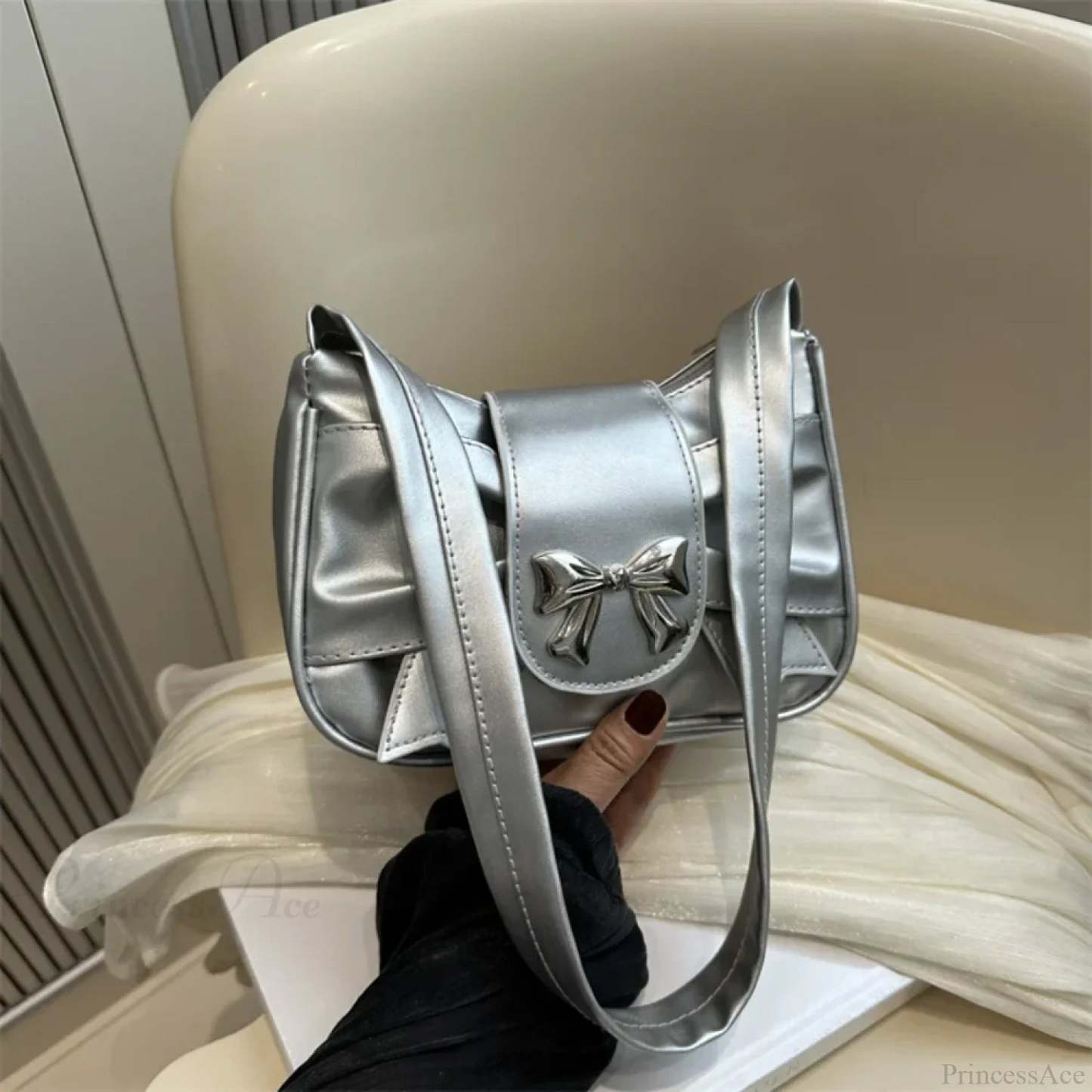 Pleated Korean Bow Shoulder Bag for Women shoulder-250126