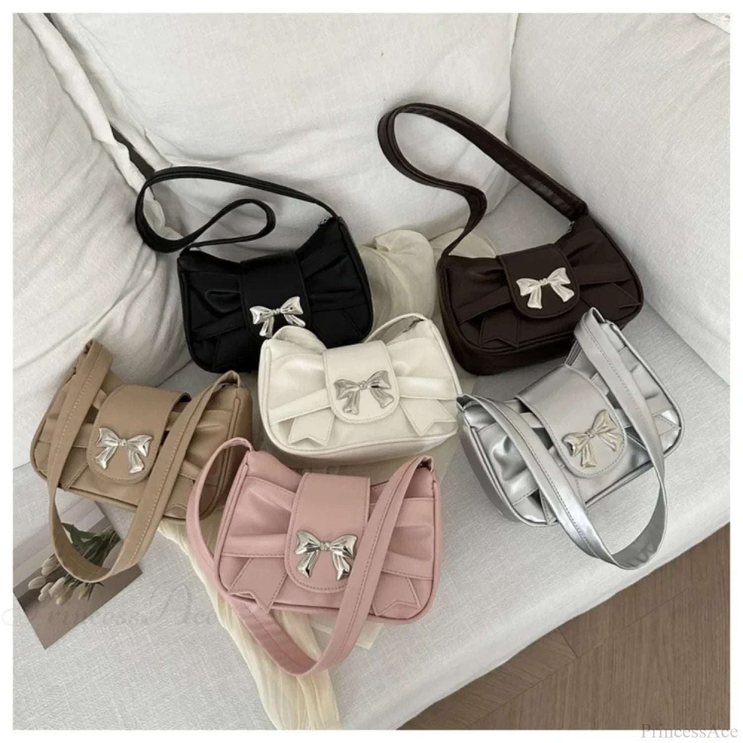 Pleated Korean Bow Shoulder Bag for Women shoulder-250126