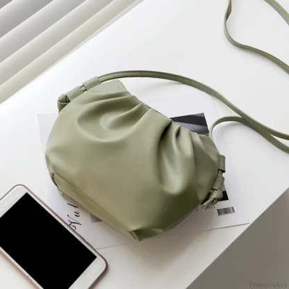 Pleated Mini Zipper Cloud Crossbody Bag crossbody-250126