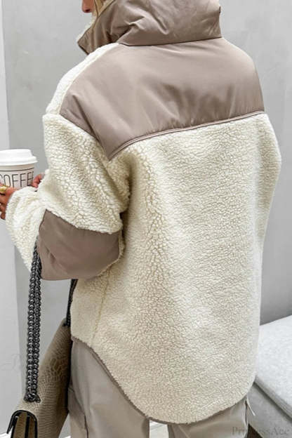 Plush Fleece Stand Collar Loose Sweatshirts