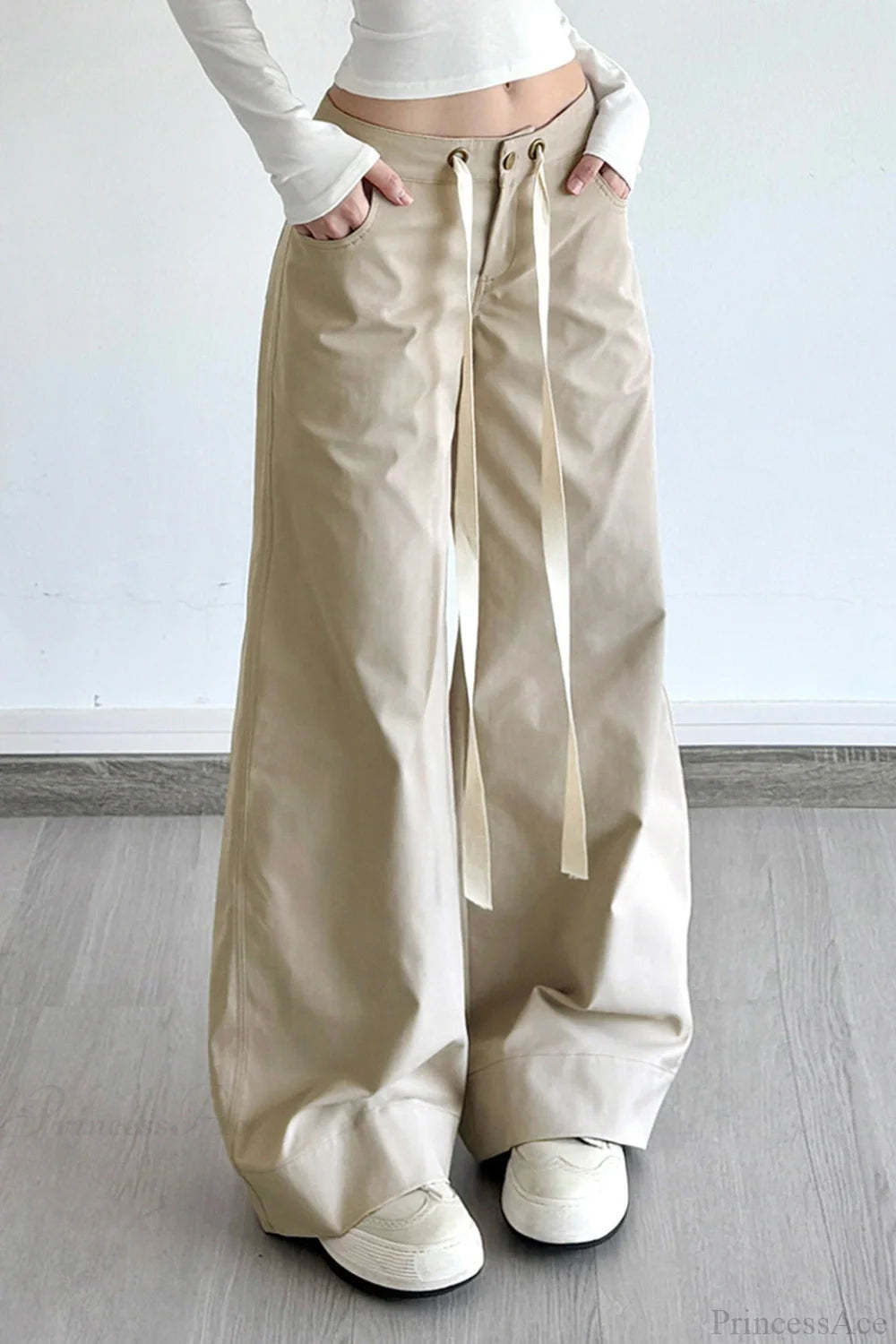 Pocket Patchwork Loose Wide Leg Cargo Pants