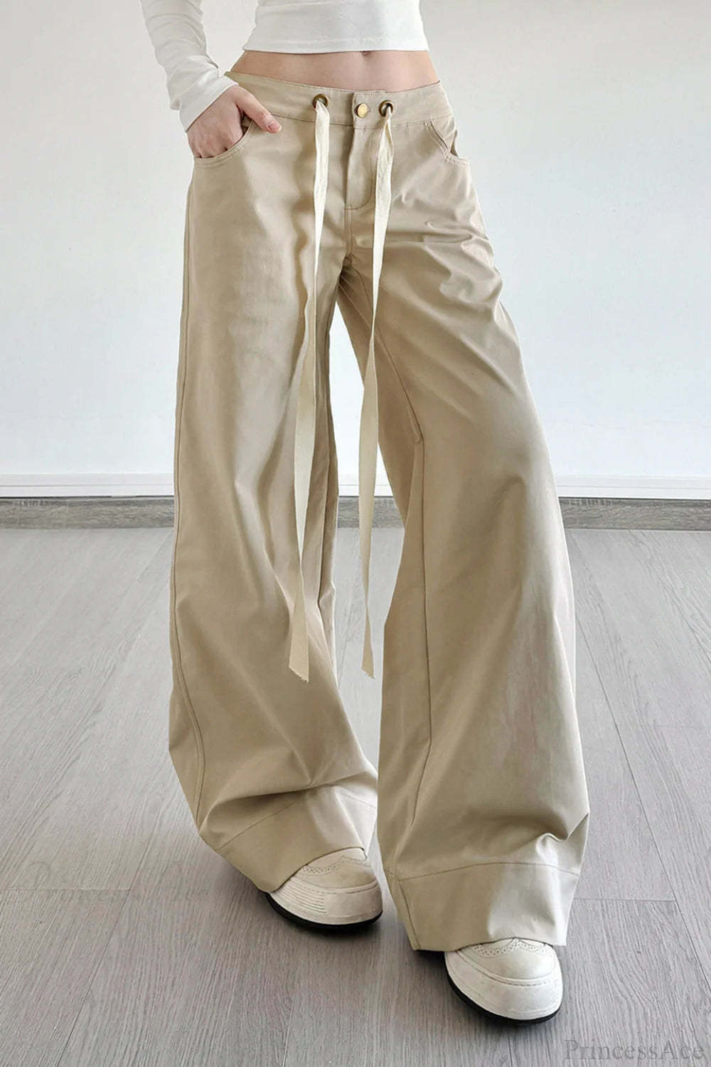 Pocket Patchwork Loose Wide Leg Cargo Pants