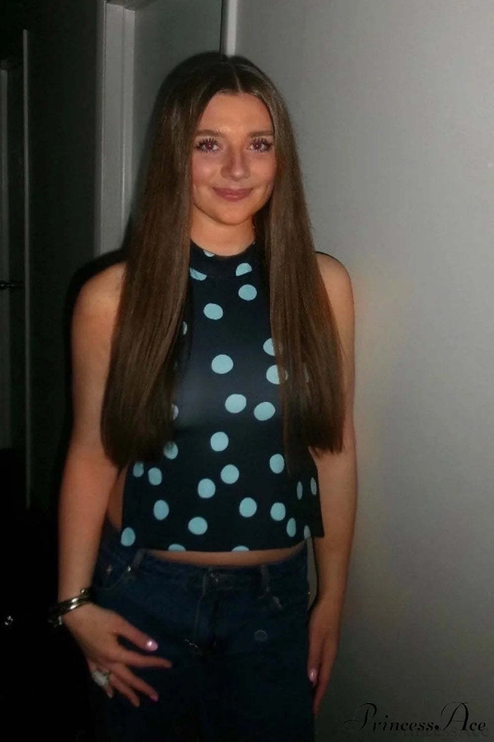 Polka Dot Halter Backless Crop Top