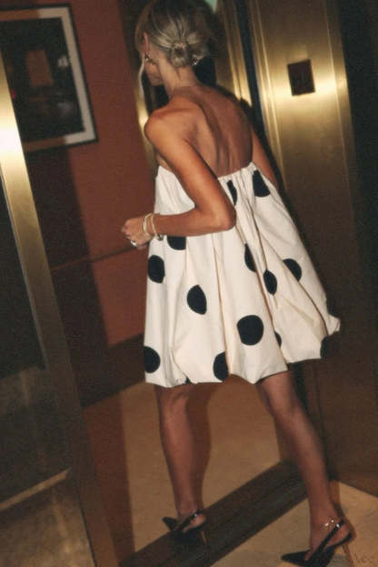 Polka Dot Print Bodycon Mini Dress