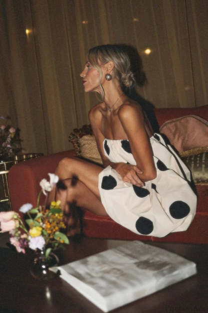 Polka Dot Print Bodycon Mini Dress White / S