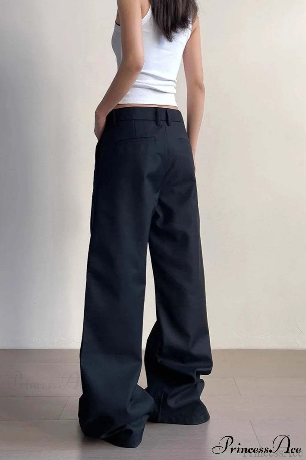 Premium Gray Ruched Drapey Wide Leg Pants