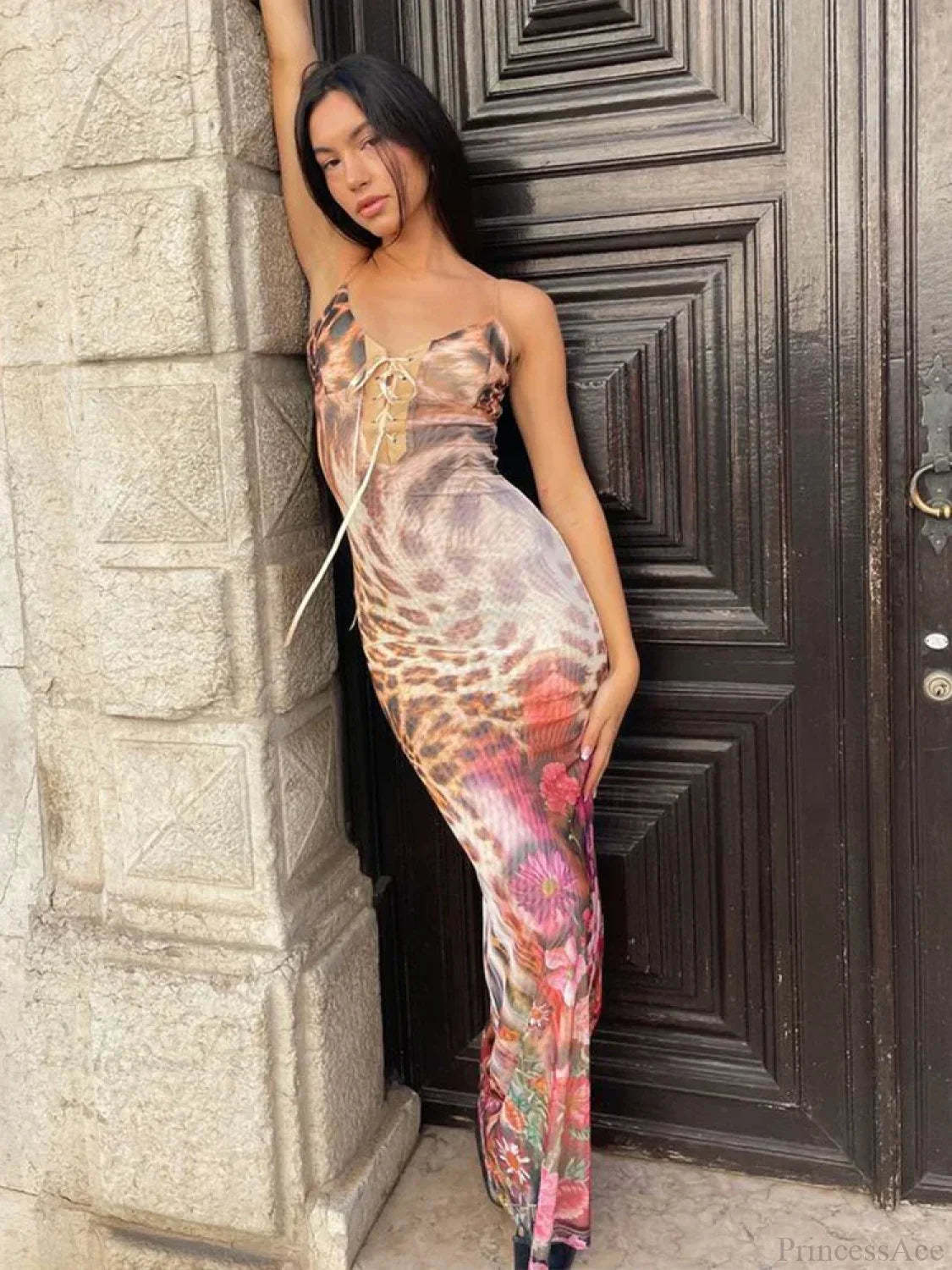 Print Elegant Maxi Vacation Dress vacationdress-250223