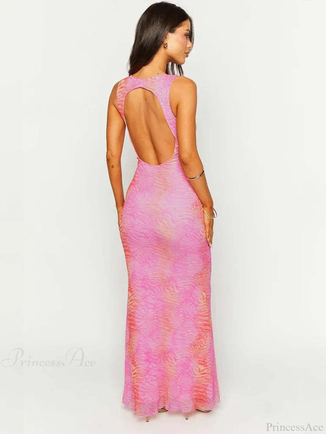 Print Elegant Maxi Vacation Dress vacationdress-250223