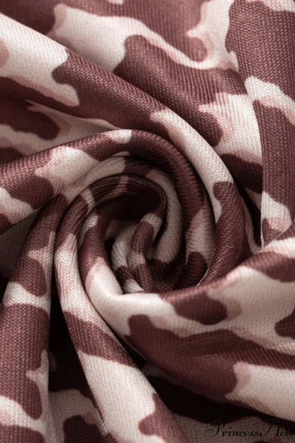 Printed Crew Neck Cropped Long Sleeve Tee