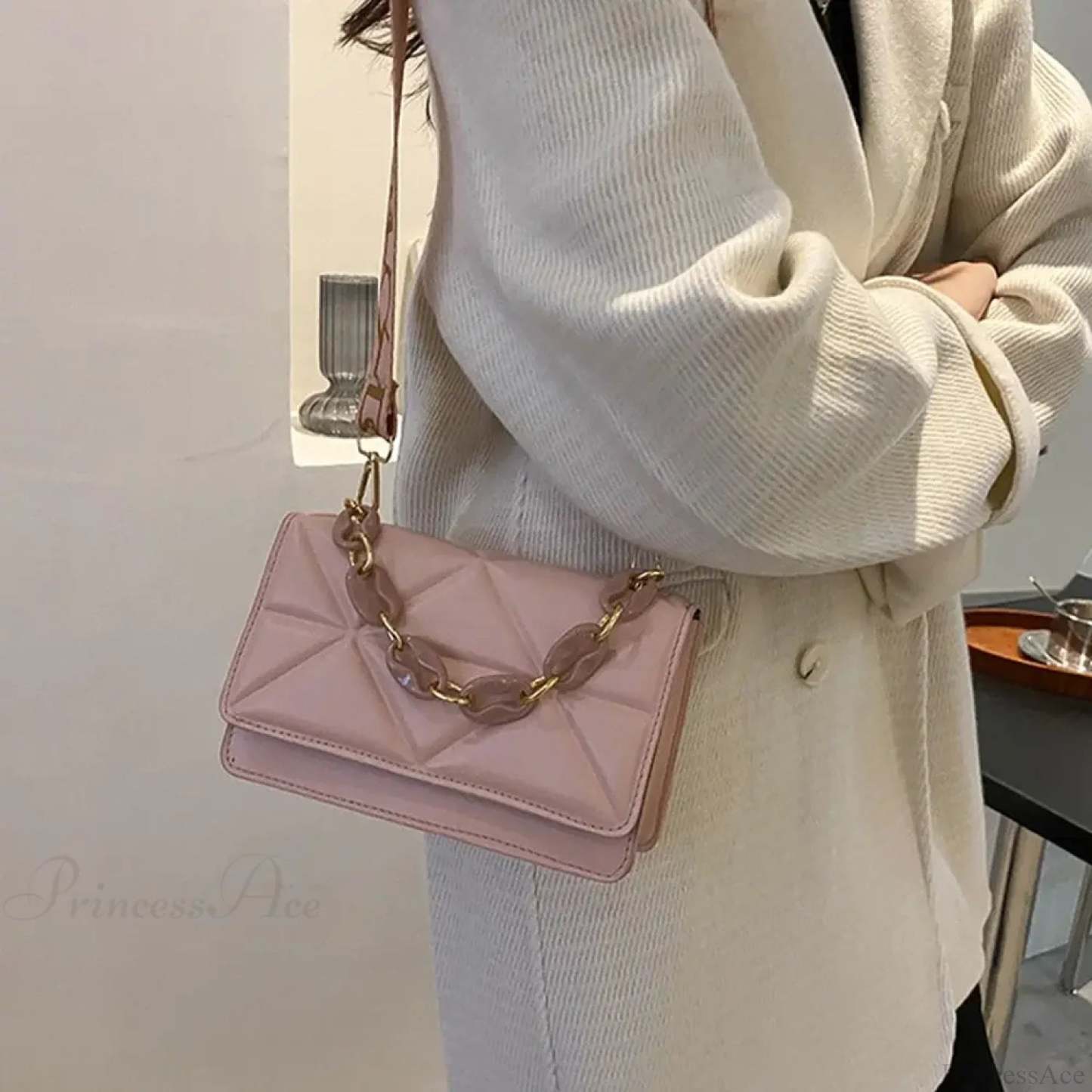 PU Leather Metal Chain Crossbody Bag crossbody-250126