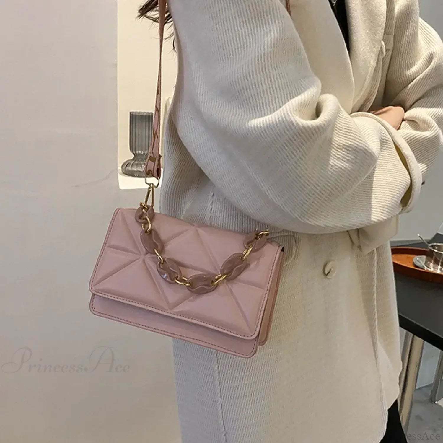 PU Leather Metal Chain Crossbody Bag crossbody-250126