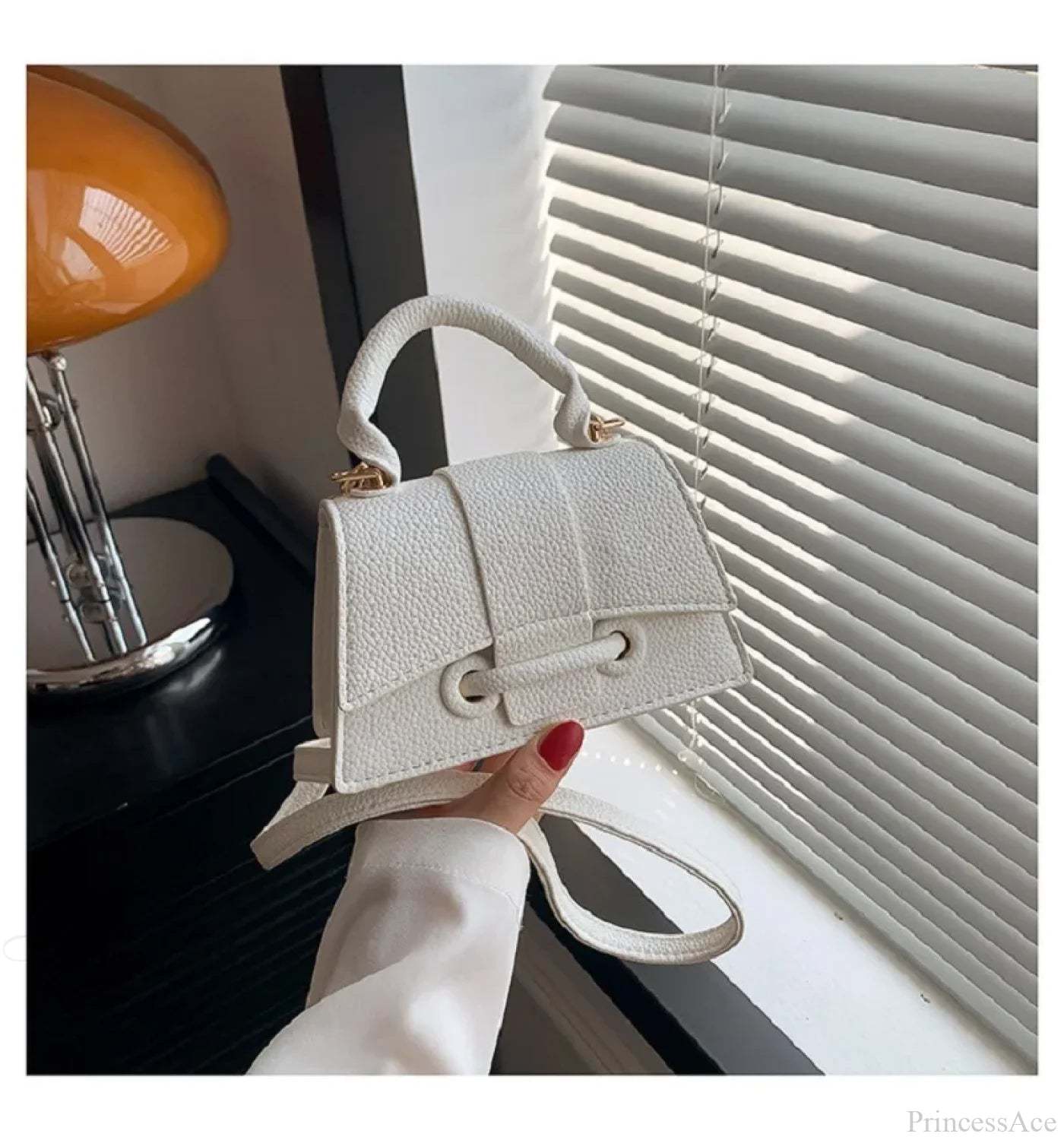 PU Leather Mini Crossbody Bag Designer Women’s Handbag White handbag-250126