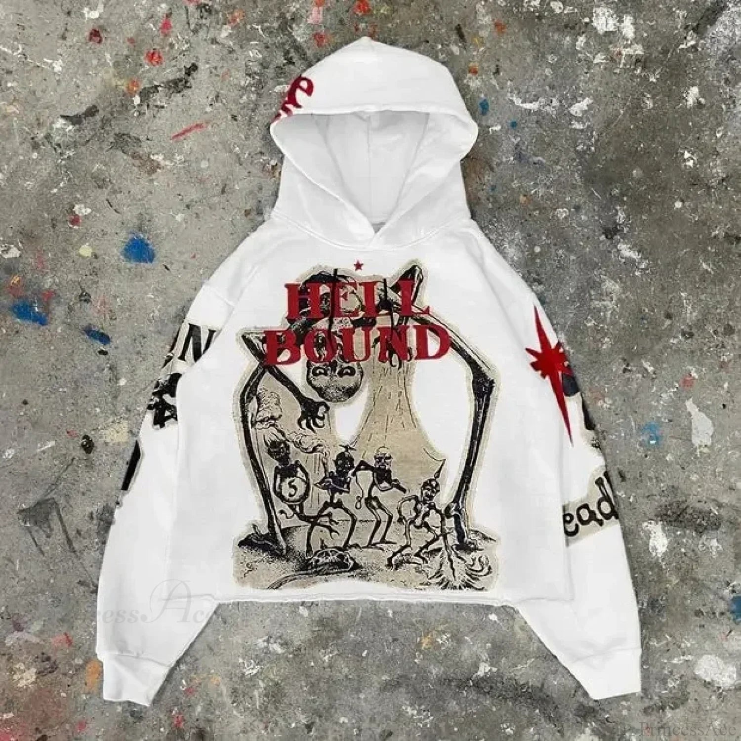 Punk Mummy Print Oversized Hoodie