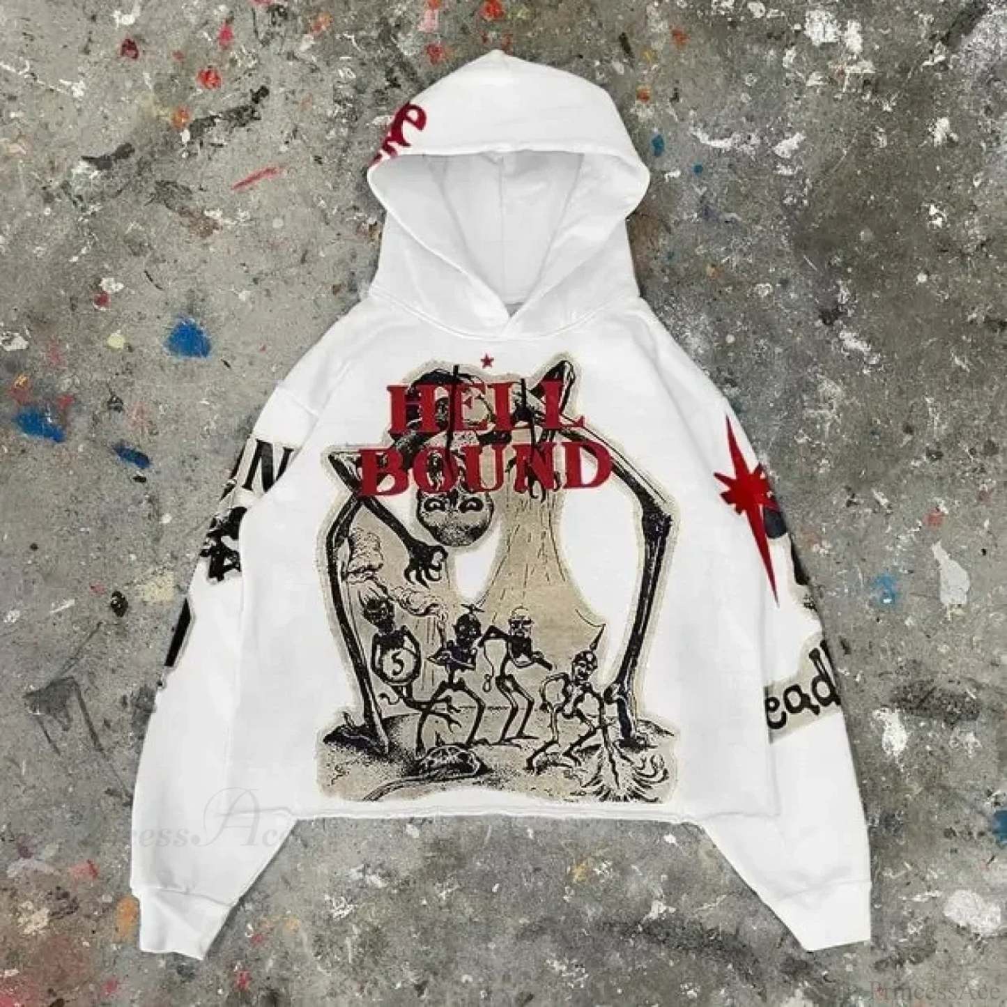 Punk Mummy Print Oversized Hoodie