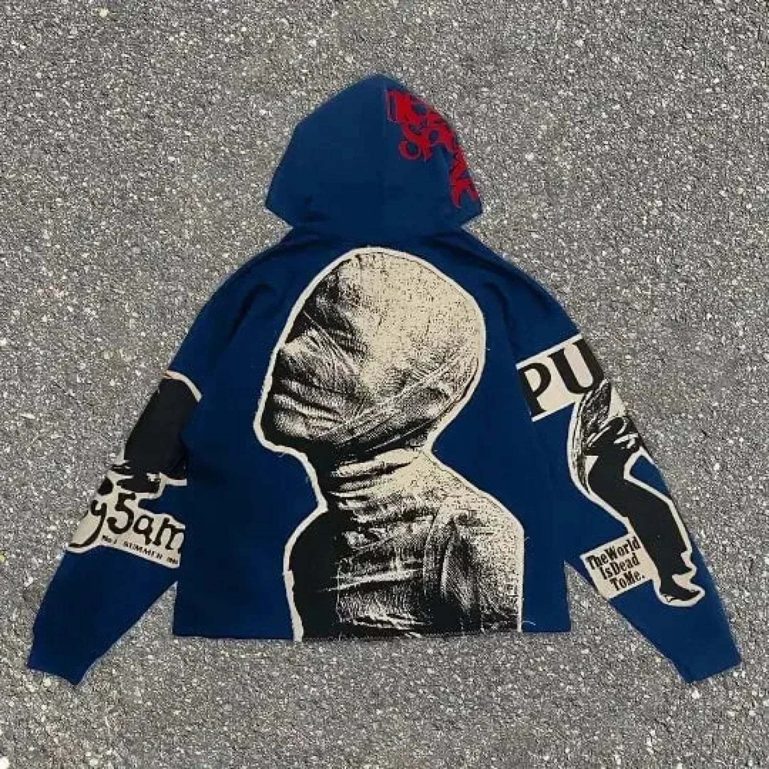 Punk Mummy Print Oversized Hoodie black / S