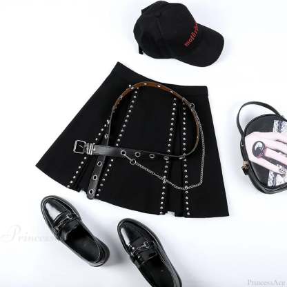 Punk Stud Retro Harajuku Skirt