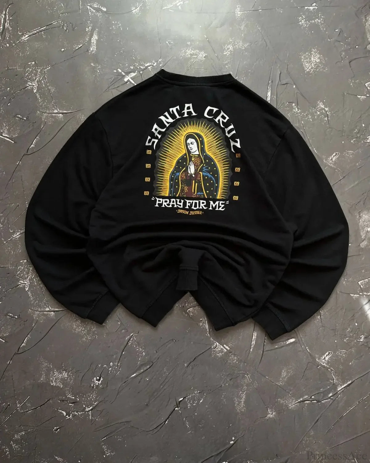 Punk Style Vintage Loose Sweatshirt black 1 / M