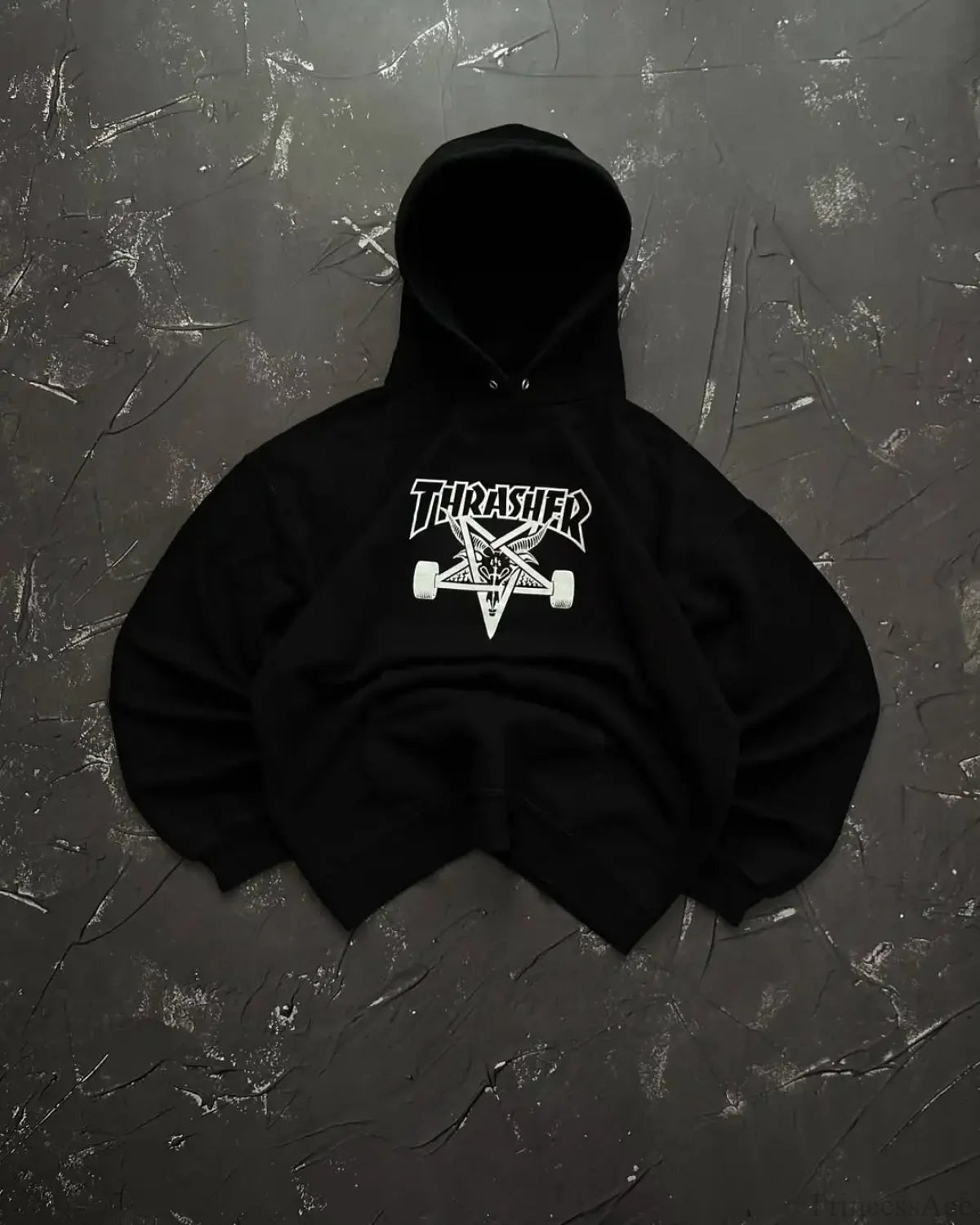 Punk Style Vintage Loose Sweatshirt black 5 / M