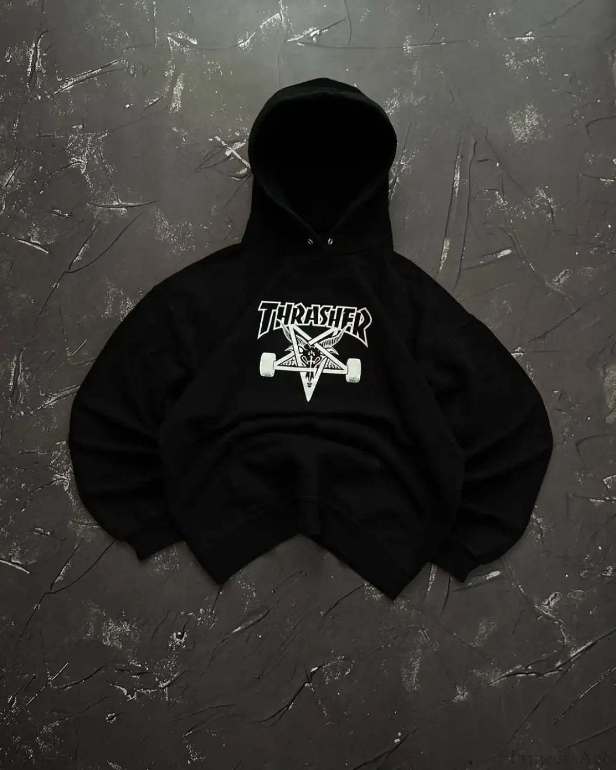 Punk Style Vintage Loose Sweatshirt black 5 / M