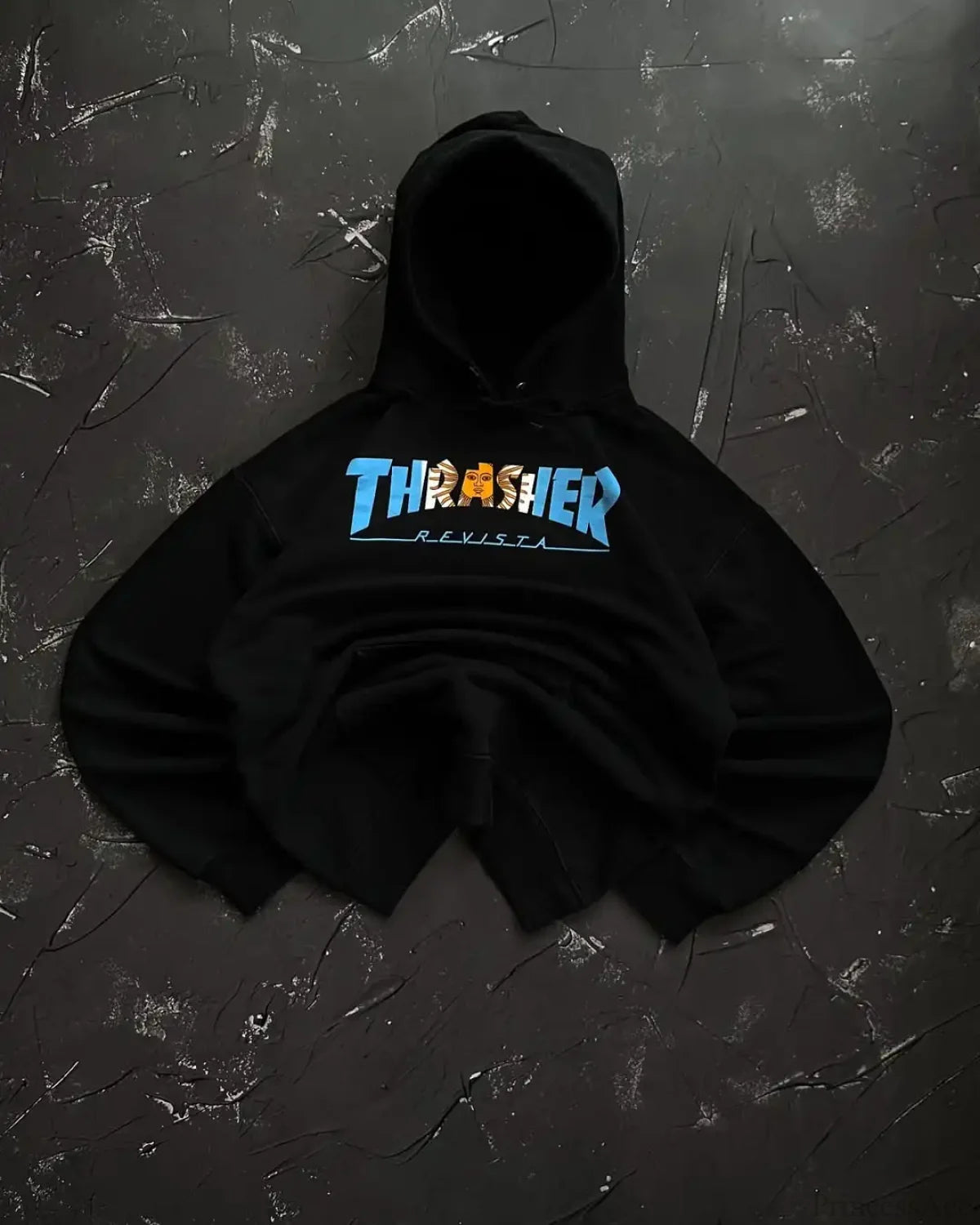 Punk Style Vintage Loose Sweatshirt black 6 / M