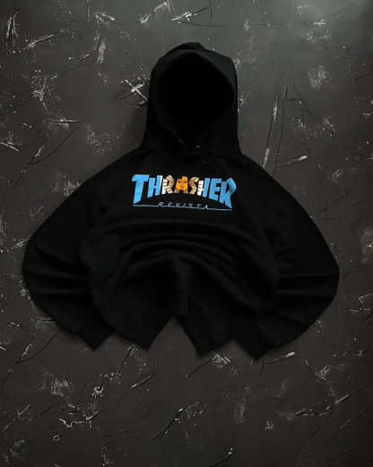 Punk Style Vintage Loose Sweatshirt black 6 / M