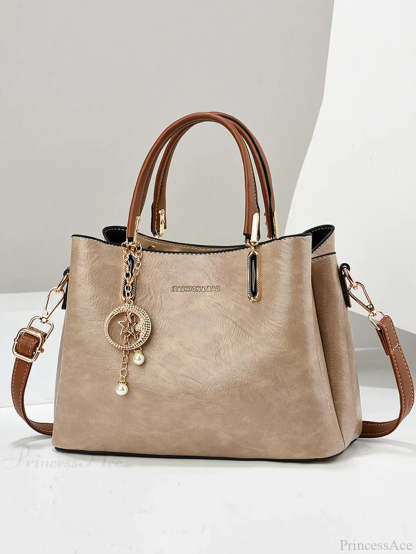 Pure Color Simple Senior Women’s Crossbody Handbag Khaki handbag-250126