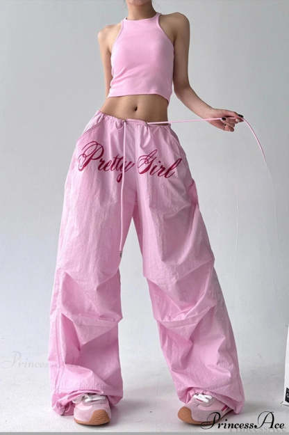 Quick-Dry Lightweight Loose Wide-Leg Drawstring Pants