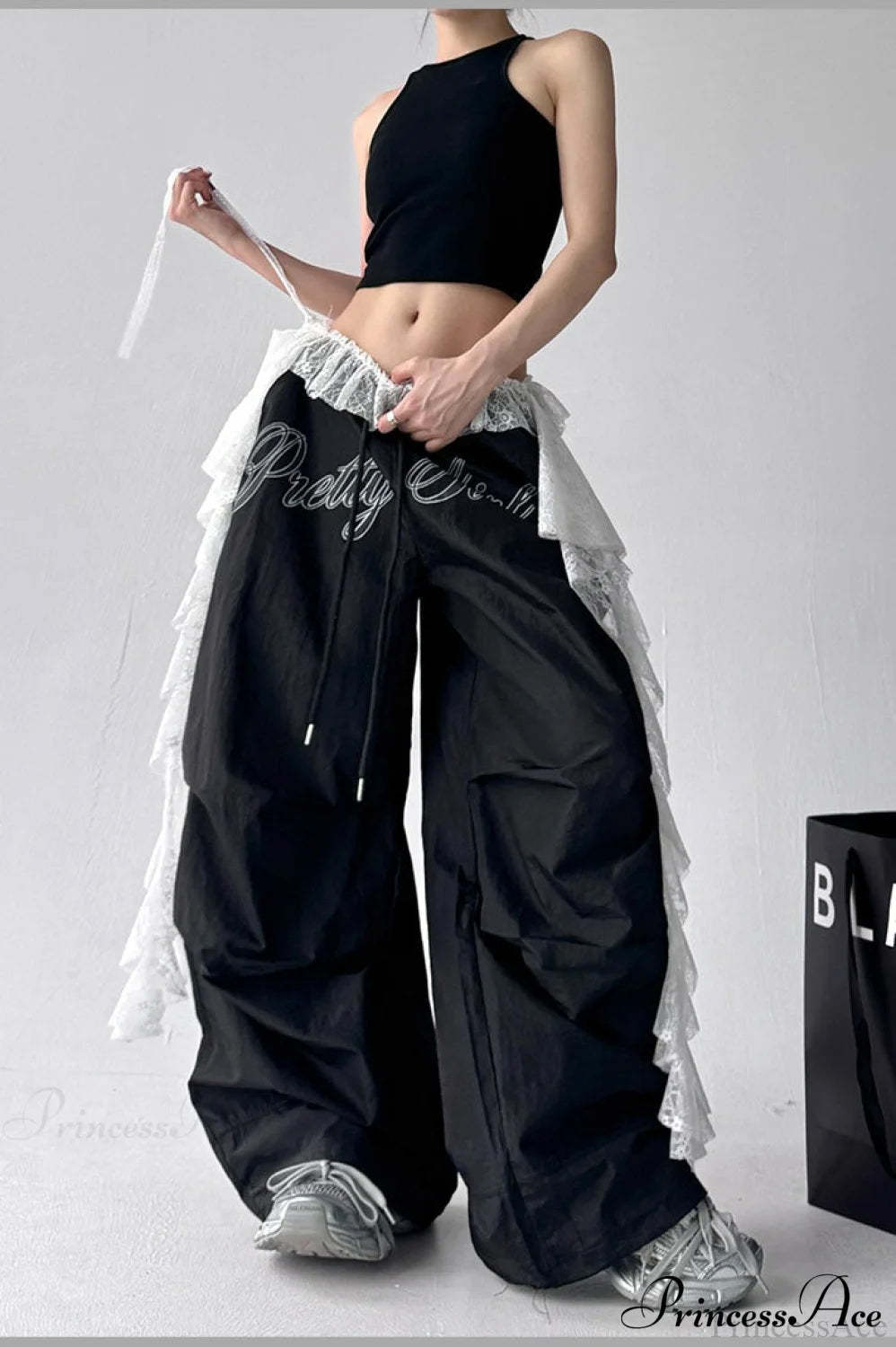 Quick-Dry Lightweight Loose Wide-Leg Drawstring Pants