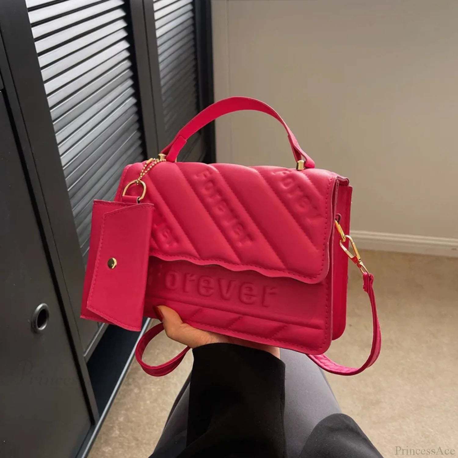 Quilted PU Leather Small Crossbody Handbag handbag-250126