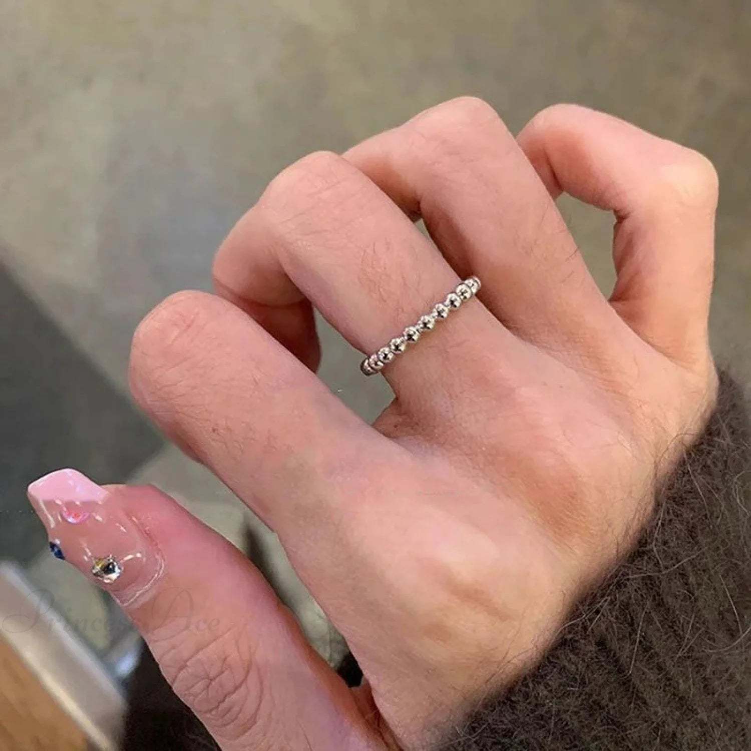 Rebel Cord Glittering Dark Ring Style 02