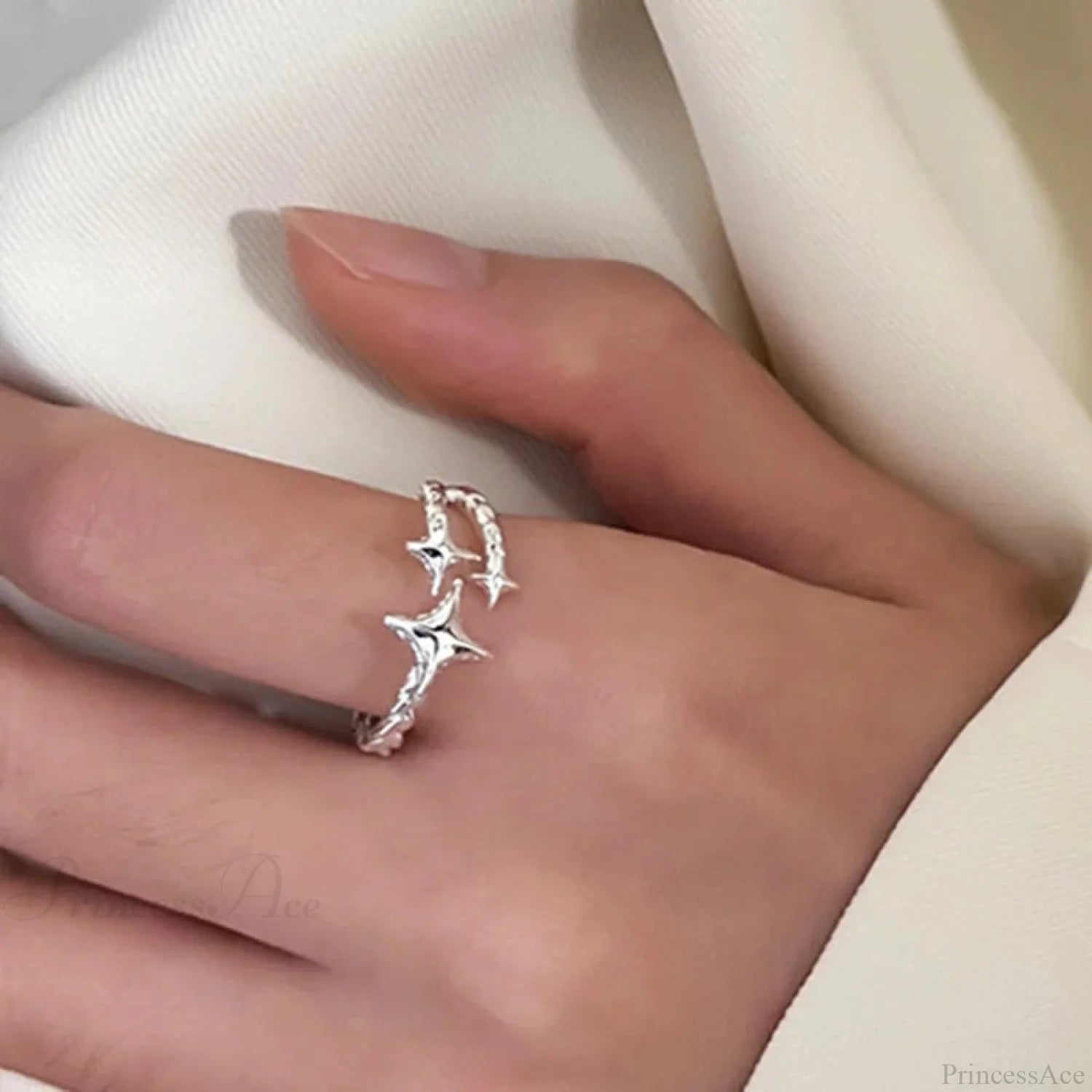 Rebel Cord Glittering Dark Ring Style 03