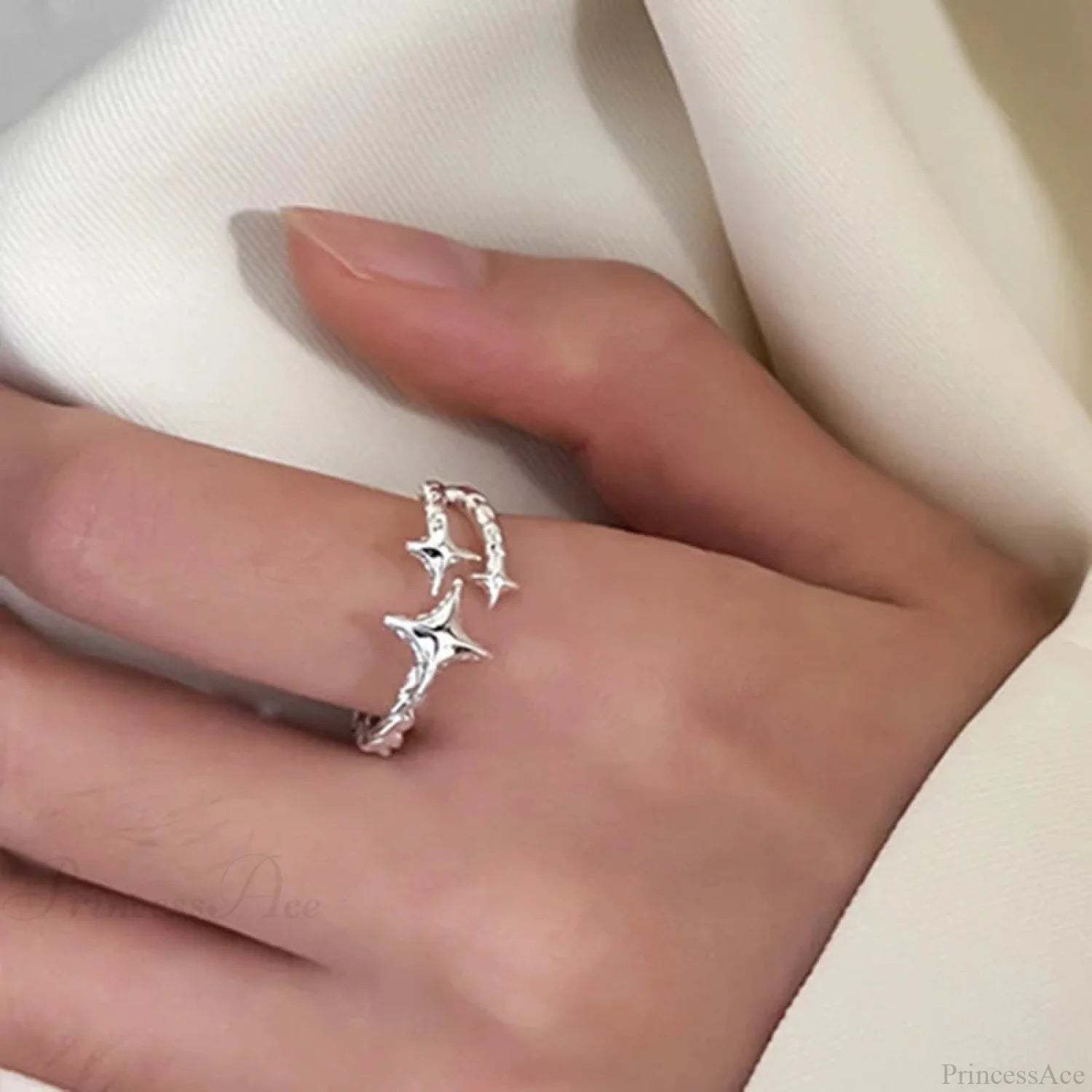 Rebel Cord Glittering Dark Ring Style 03