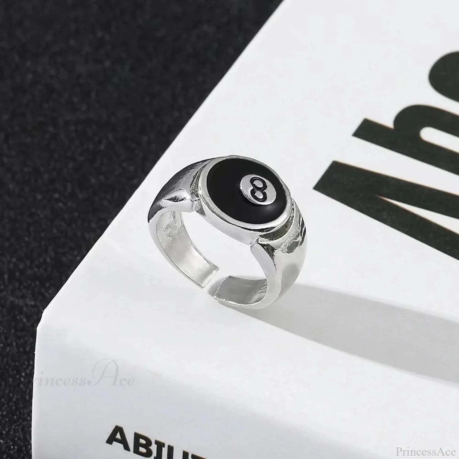 Rebel Dark Billiard Number Changeable Ring resizable / black