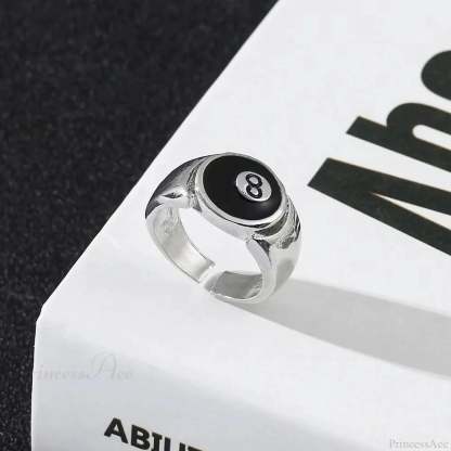 Rebel Dark Billiard Number Changeable Ring resizable / black