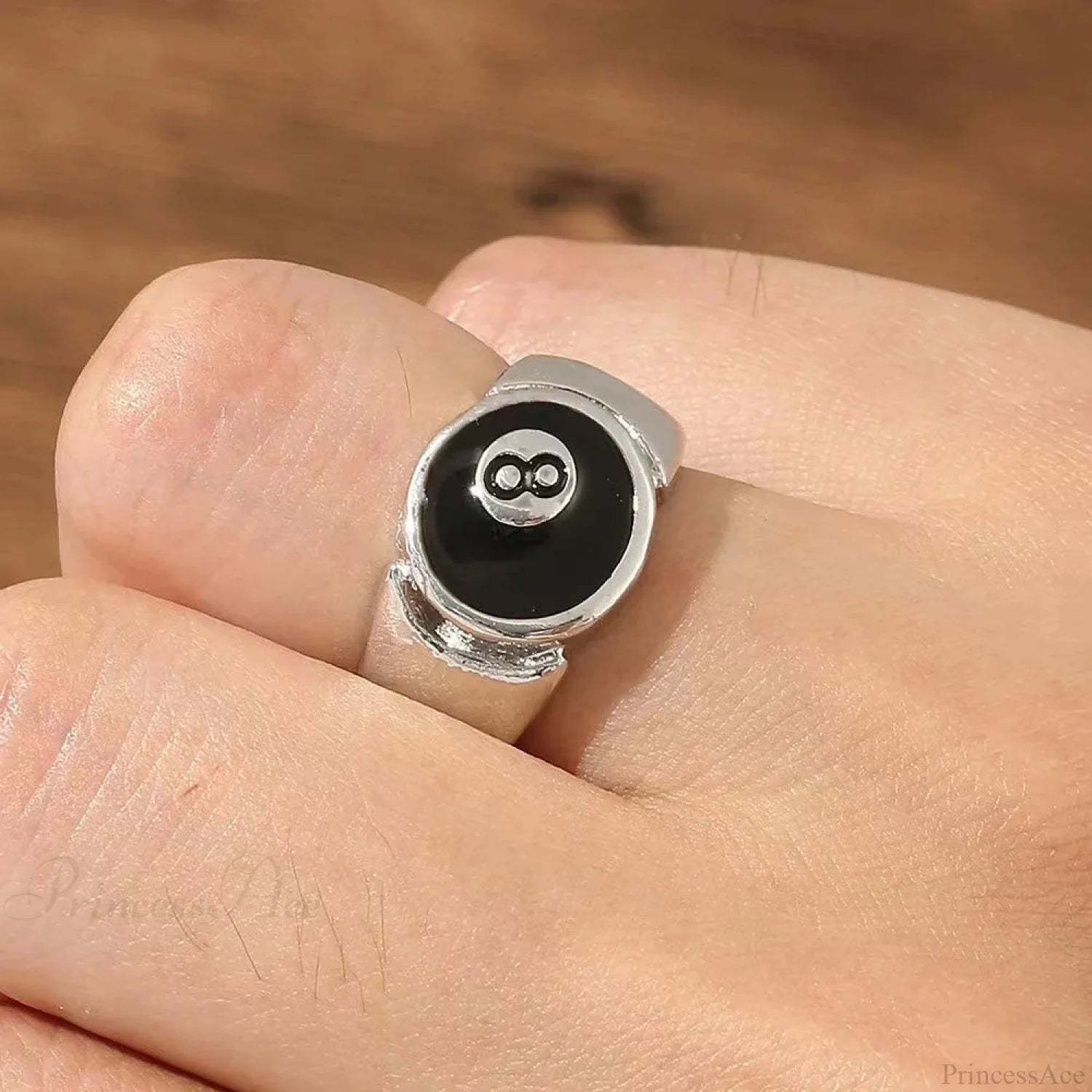 Rebel Dark Billiard Number Changeable Ring resizable / black