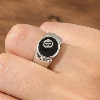 Rebel Dark Billiard Number Changeable Ring resizable / black