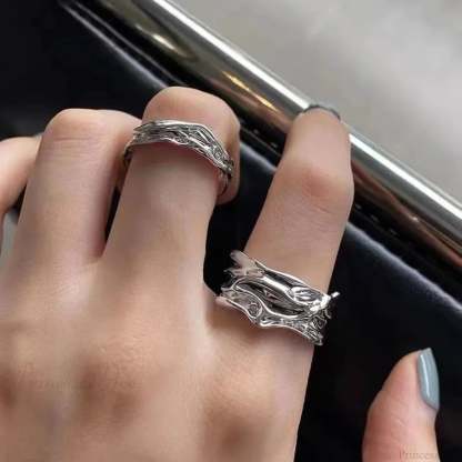 Rebellious Dark Bat Wing Ring 001 Set 2PC