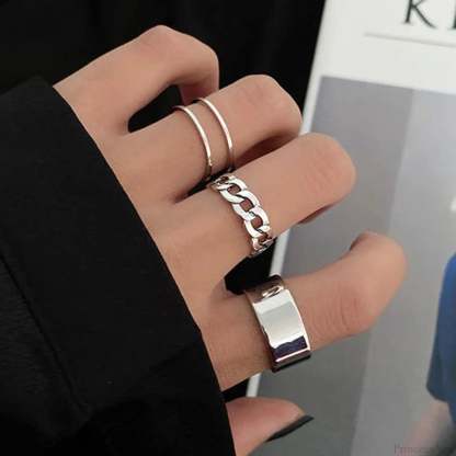 Rebellious Dark Bat Wing Ring 002 Set 3PC