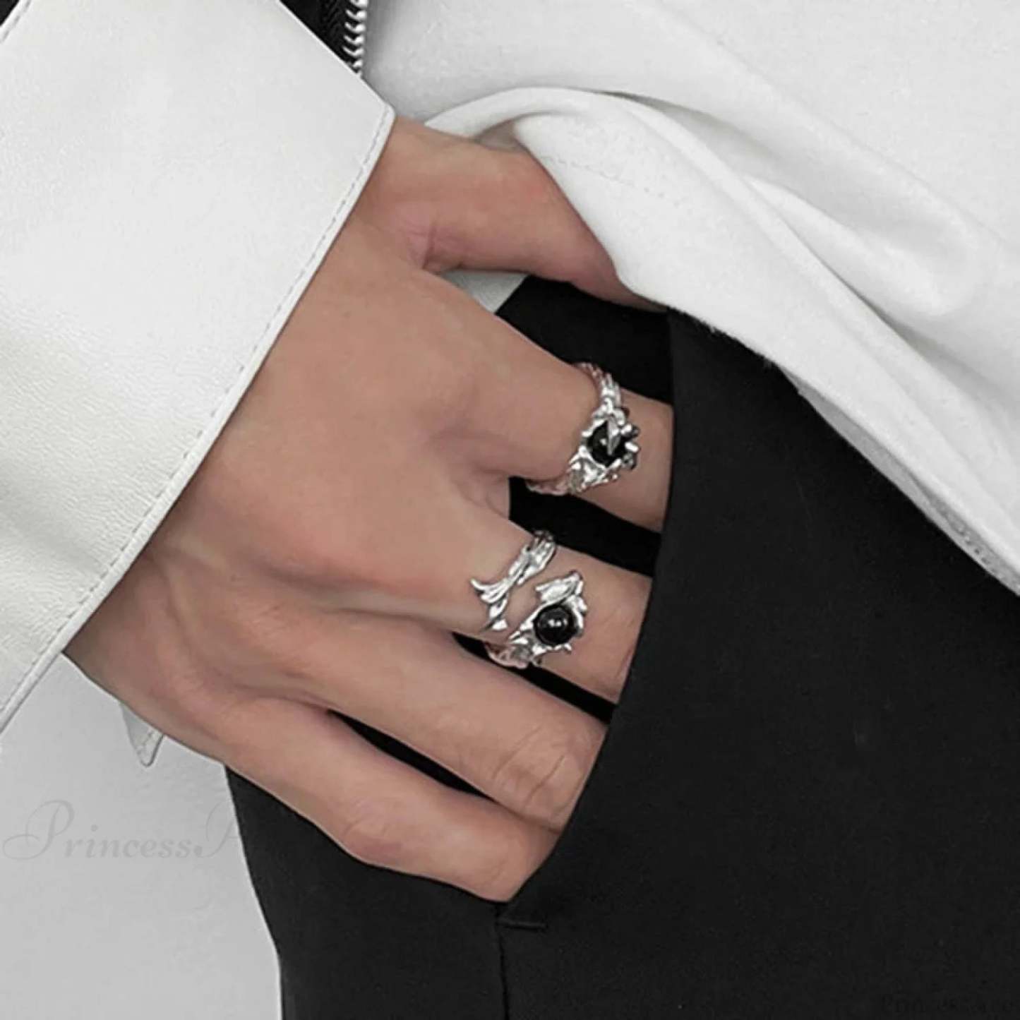 Rebellious Dark Bat Wing Ring