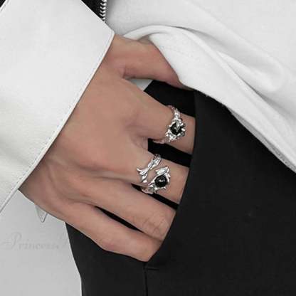 Rebellious Dark Bat Wing Ring
