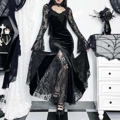 Red Lace Slim Fit Rebel Midi Dress Black / S