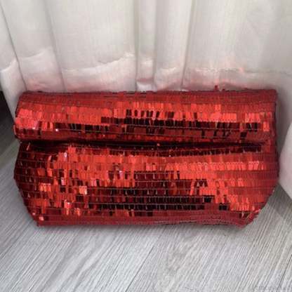 Red Sequin Leather Clutch Bag Wristlet RED wristlet-250126