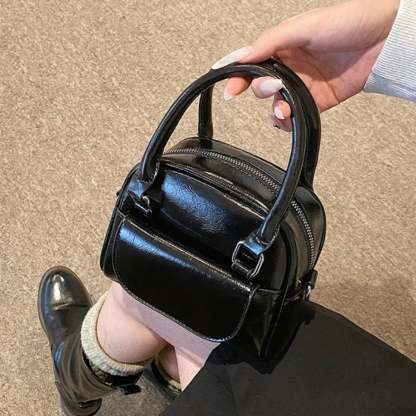 Red Solid PU Leather Underarm Shoulder Bag shoulder-250126