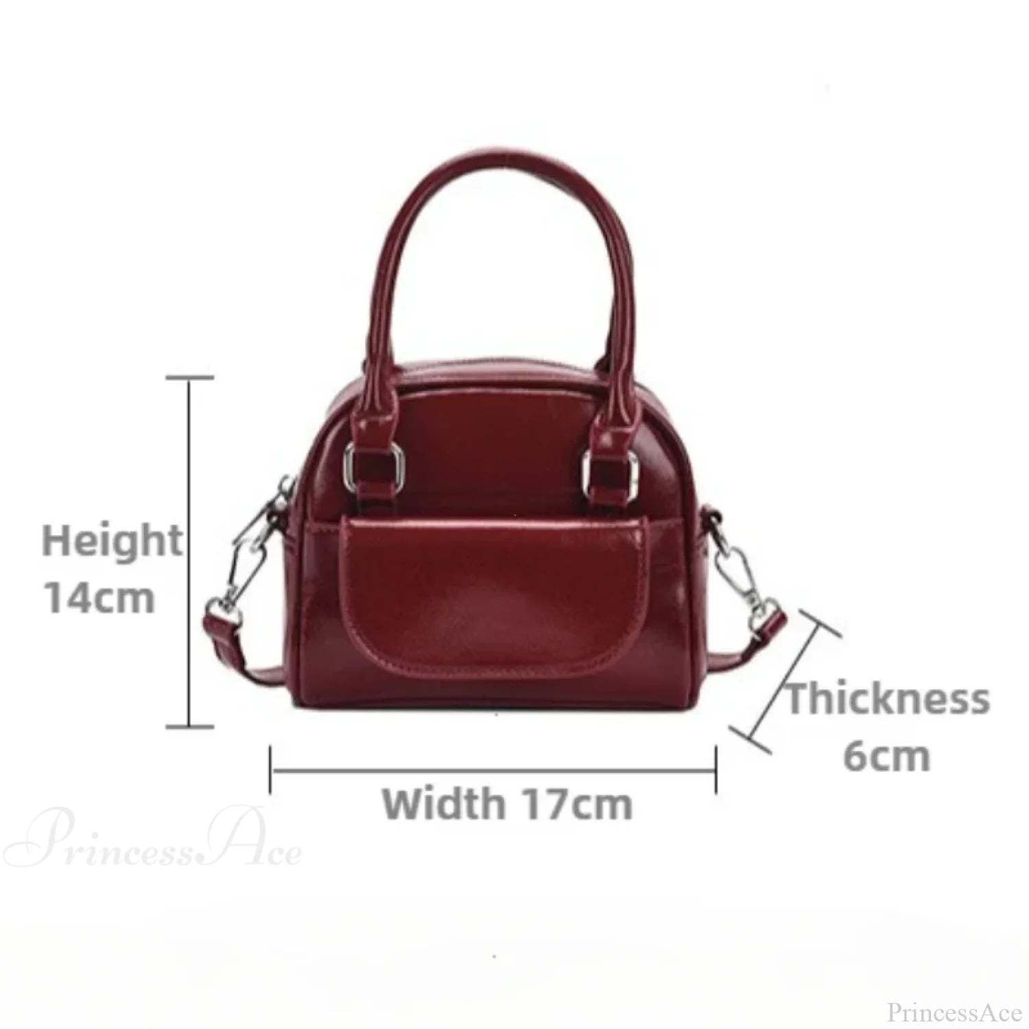 Red Solid PU Leather Underarm Shoulder Bag shoulder-250126