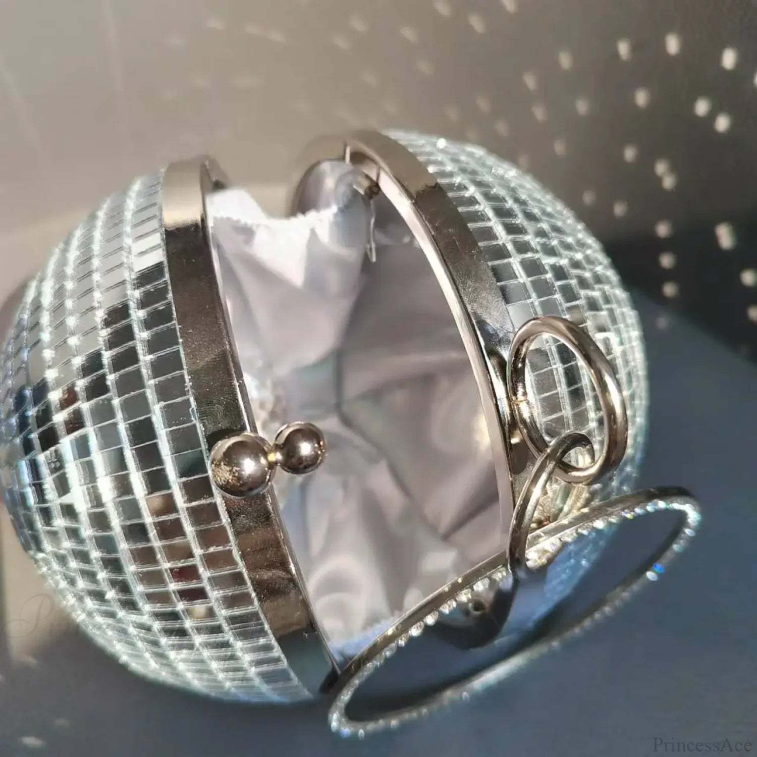 Reflective Disco Ball Party Clutch Wristlet (20cm / Silver wristlet-250126