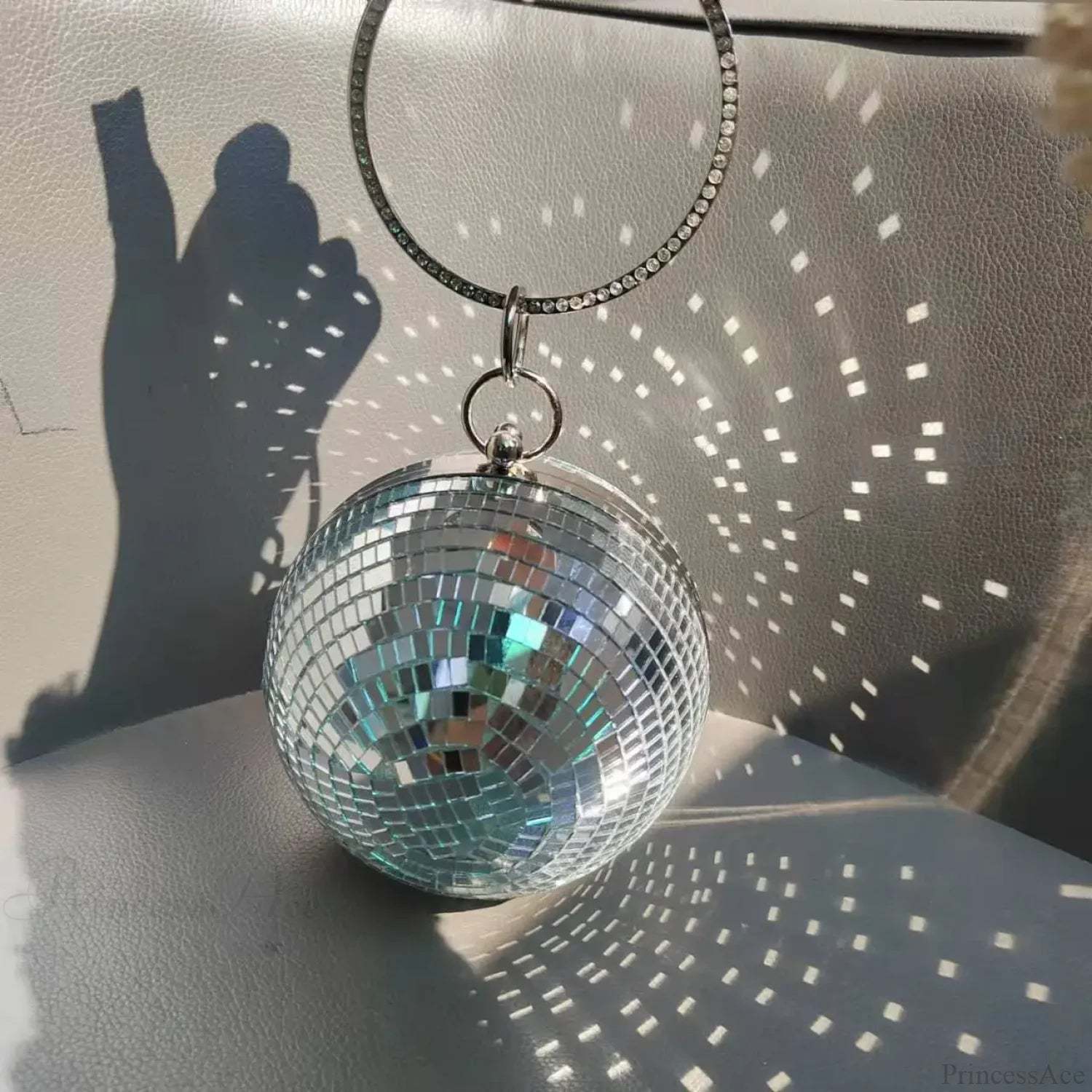 Reflective Disco Ball Party Clutch Wristlet (20cm / Silver wristlet-250126