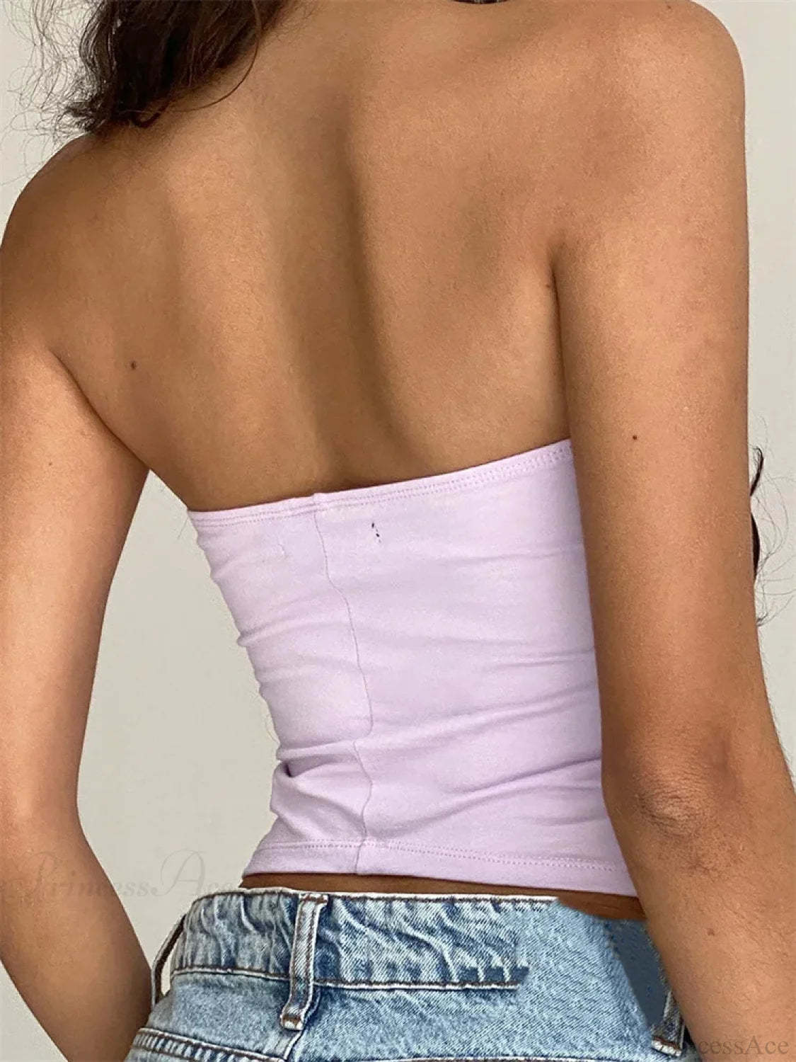 Retro Floral Strapless Backless Party Crop Top croptop-250126